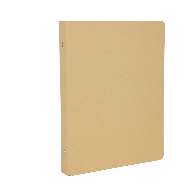 RUIXIB Blank A5 Kraft Paper Hardcover 6-Holes Round Ring Binder Protector for Notebook Diary Journal,School Office Stationery Supplies Loose Leaf Binder Folder File Cover Organizer Planner - Image 2